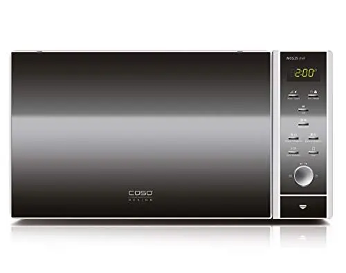 Produktbild: CASO | MCG25 chef 3-in-1 Mikrowelle mit Grill und Heißluft 1950W | Backofen-Funktion bis 200°C, Drehteller Ø 27cm, 25 L, Design Edelstahl verspiegelt