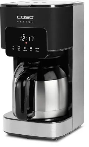 Produktbild: CASO Coffee Taste & Style Duo Thermo: Moderne Kaffeemaschine mit Edelstahl-Design, 1,2 L Wassertank, Aromafunktion, 2 Isolierkannen, Touch-Bedienfeld, Tropf-Stopp, 17-Loch-Brühkopf & Permanentfilter