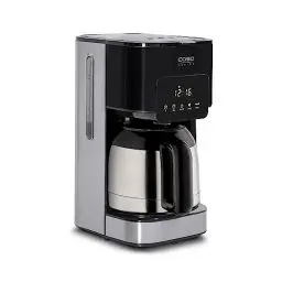 Produktbild: Caso Coffee Taste and Style Thermo - Kaffeemaschine mit Permanentfilter, 1,2 l, optimale Brühtemperatur 92-96 °C, Tropf-Stopp, optimierter Brühkopf, Isolierkanne, edelstahl, schwarz, 1847, 10 Tassen