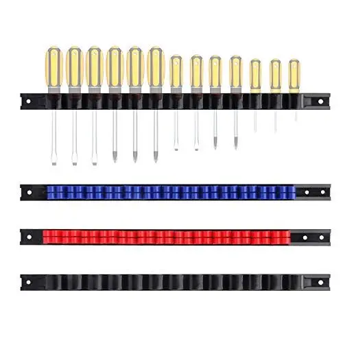 Produktbild: CASOMAN 4 pcs Screwdriver Organizer and Wrench Organizer, Hand Tool Holder, Plastic Rail Wrench Hanger with Clips