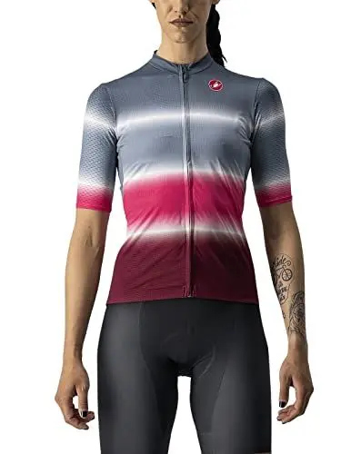 Produktbild: CASTELLI Women's Dolce Jersey Sweatshirt, Light Steel Blue/Bordeaux, XS