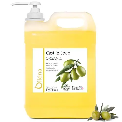 Produktbild: Castile Flüssig Seife auf Olivenöl und entfernt Mitesser Naturkosmetik Küche Kleidung Liquid Reinigungsflüssigkeit 5000 ml Antibakterielle Seife Flüssigseife Pflanzenseife