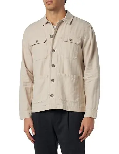 Produktbild: Casual Friday Herren CFJacobs 0080 Linen Shacket Jacke, 154503/Chateau Gray, M