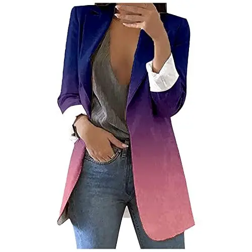 Produktbild: SCBFDI Longblazer Damen Sportlich Schwarze Jacke Damen Longblazer Blazer Pink Damen Blazer Rot Arbeits Jacken Damen Blazer Lang Damen 48 Longblazer Damen Business Outfit Damen Jacken Rosa S