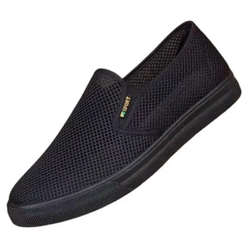 Produktbild: Casual Sneaker Slip In Sneaker Herren Sneaker Herren Sneaker Mode Männer Mesh Casual Slip On Atmungsaktive Fahren Boot Schuhe Kleid Schuhe Sneaker Herren Schwarz On Sneaker Herren (Black, 45)