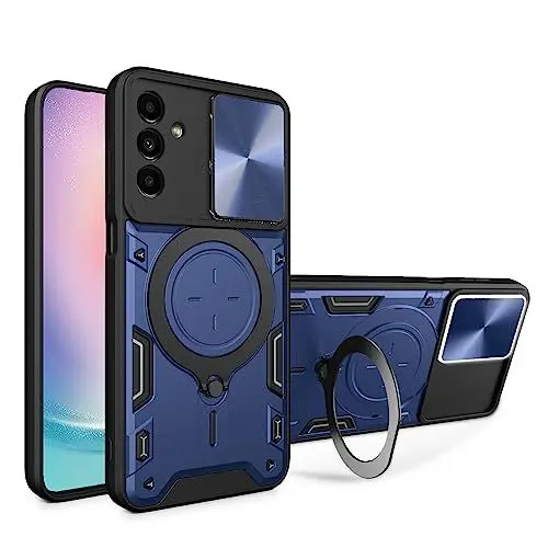 Produktbild: CasurvivePro Handyhülle mit magnetischer Unterstützung für Samsung Galaxy A24 4G, Autohalterung, magnetischer Ständer, Militärschale – Blau