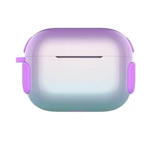 Produktbild: CasurvivePro Kopfhörer-Hüllen für AirPods Pro Hülle, PC + Silikon, 2-in-1-Farbverlaufshüllen mit Karabiner, Apple AirPods Pro 1. Ladehülle