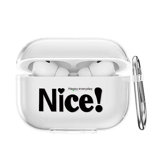 Produktbild: CasurvivePro Kopfhörer-Hüllen für AirPods Pro Hüllen, mit Karabiner, transparente TPU-Hüllen mit niedlichem Muster, Apple AirPods Pro 1. Ladehülle Hüllen