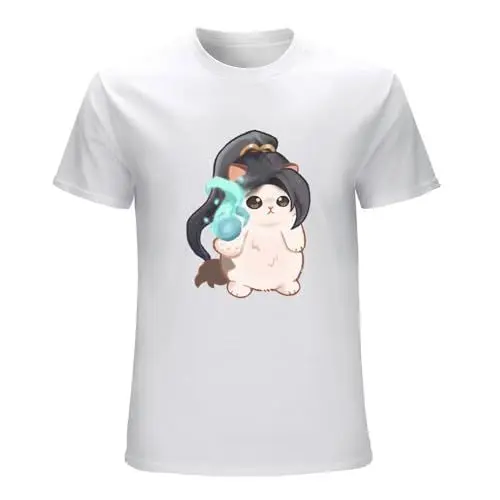 Produktbild: Cat Cute Sage Valorant Tshirt Game Arrival Tees Harajuku 100% Cotton Casual Man's Gift Idea Short Sleeve T-Shirt White M