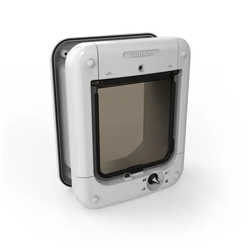 Produktbild: Cat Mate Mikrochip-Aktivierte Katzenklappe (360) - Für Katzen und Kleine Hunde, Geeignet für Bis zu 30 Haustiere, Kompatibel mit Einfach-/Doppelverglasung, UPVC, Wände und Holz, Weiß