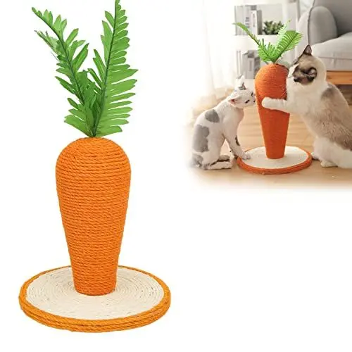 Produktbild: Cat Scratching Post, Cute Carrot Scratching Post, Nature Sisal Cat Scratcher for Indoor Cats and Kittens, Vertical Carrot Cat Climbing Frame for Indoor Cats Kitty Training Climbing
