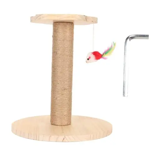 Produktbild: Cat Scratching Post, Sisal Scratch Post, Cat Scratcher Toy, Claw Grinding Abrasion Resistant Safe Stable Kitten Scratch Post with Interactive Toy for Pet Supplies