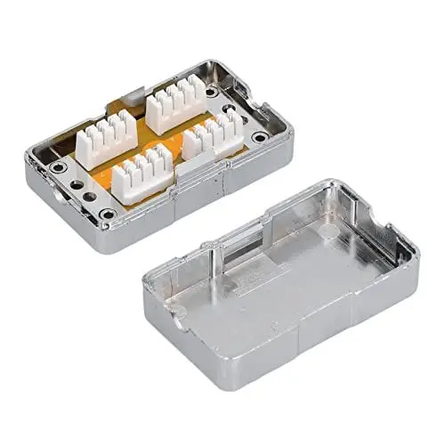 Produktbild: CAT6-Anschlussdose, Abgeschirmtes Netzwerk-Anschlussgehäuse aus Kunststoff mit Einem Port und Modul für Netzwerkverkabelung, ABS-Material