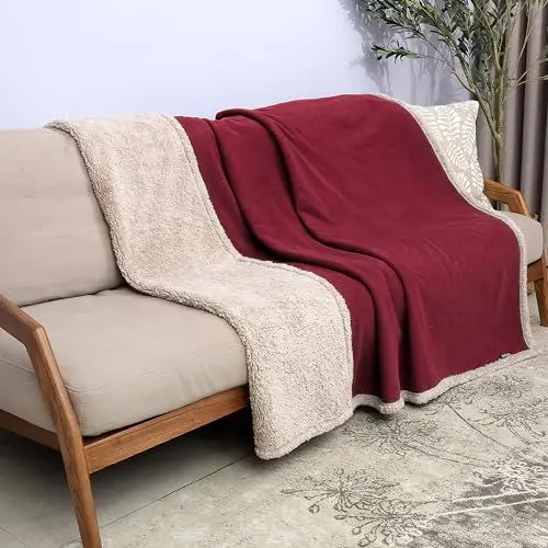 Produktbild: Catalonia Classy Liebesdecke Wasserdicht Decke für Sex, Sex Decke Wasserdicht Kuschelig, Wasserfeste Hundedecke Katzendecke Sofa Schutzdecke, Sofa Bett Decke, L 150x200 Große Decke, Wein/Taupe