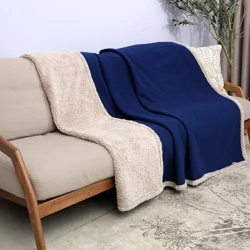 Produktbild: Catalonia Classy Liebesdecke Wasserdicht Decke für Sex, Sex Decke Wasserdicht Kuschelig, Wasserfeste Hundedecke Katzendecke Sofa Schutzdecke, Sofa Bett Decke, XL 200x230 Große Decke, Marine/Taupe