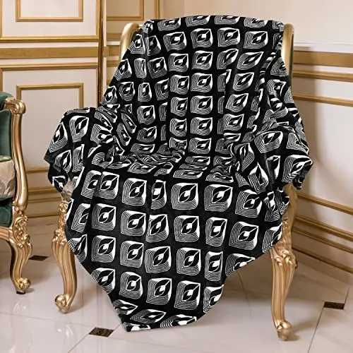 Produktbild: Catalonia Classy marokkanische Lotus-Blau-Fleece-Überwurfdecke für Couch, leichte, weiche, gemütliche Lounging-Decke für alle Jahreszeiten