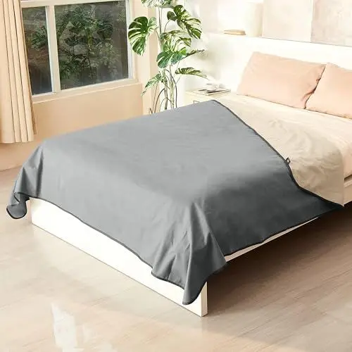 Produktbild: Catalonia Classy wasserdichte Decke für Bett Intimität, Liebesdecke Wasserdicht, Paar Decke für Erwachsene, Wasserdicht Antifouling Inkontinenz-Decke (Queen/XXL 229x203cm, Grau/Taupe)