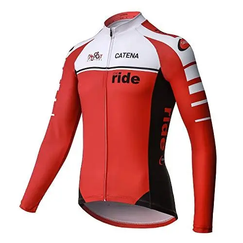 Produktbild: CATENA Herren Radtrikot Langarm Fahrradtrikot Radshirt Mountainbike MTB Top Fahrradbekleidung mit Elastische Atmungsaktive Schnell Trocknen Stoff Cycling Jersey für Radsport Outdoor Sport