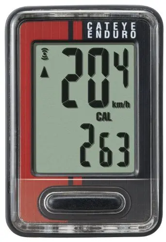 Produktbild: CATEYE Fahrradcomputer Enduro CC-ED400, schwarz-schwarz/rot, 10
