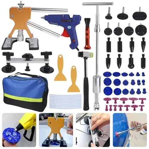 Produktbild: Cathpetic 66PCS Auto Dellen Rausziehen Set mit Brückenzieher,Kann 90% Großer oder Kleiner Dellen Beseitigen Kratzer Entferner Auto,Hagelschaden Reparaturset