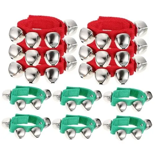 Produktbild: CATIEBYE Metall Handwerk Glocken Hand Handgelenk Glocken Knöchel Glocken Weihnachten Schütteln Glocken Set für Parteien Tanz Frühen Bildung