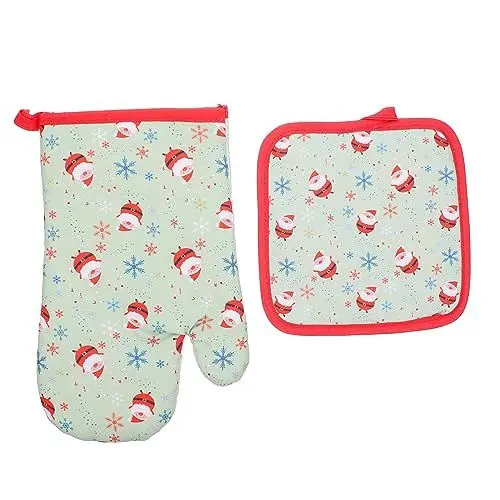 Produktbild: CATIEBYE 1 Set Weihnachts Ofenhandschuhe Weihnachts Küchenhandschuhe Ofenhandschuhe Verbrühungsschutz Handschuh Für Weihnachten Weihnachtsmann Ofenhandschuhe Weihnachts