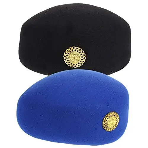 Produktbild: CATIEBYE 2st Stewardess-hut Stewardess-kostümzubehör Stewardess-fascinator-hut Stewardess Hören Dekor Flugbegleiter Kostüm Dekor Stewardess Cosplay Mütze Hut Stewardess Versorgung Wolle