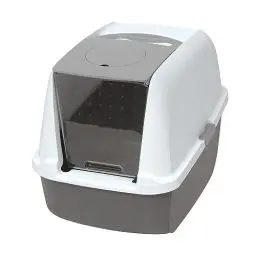 Produktbild: Catit 50702 Katzentoilette mit Abdeckung, 46 x 41,5 x 54,5cm, Weiss/Grau (Produkt kann variieren)