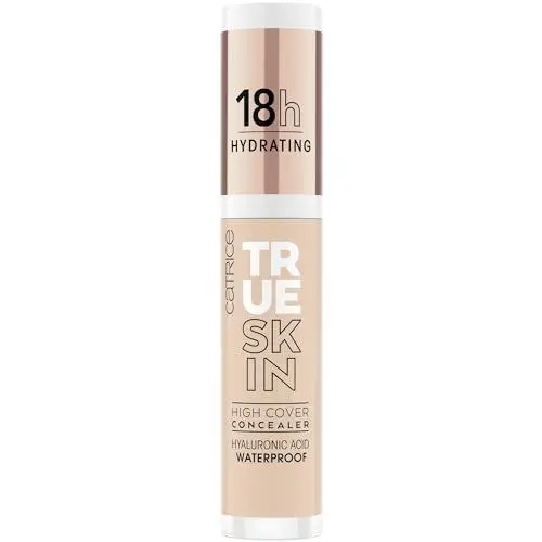 Produktbild: Catrice True Skin High Cover Concealer, Nr. 010, Nude, Anti-Pickel, feuchtigkeitsspendend, natürlich, für trockene Haut, vegan, ölfrei, wasserfest, ohne Alkohol, 1er Pack (4.5ml)