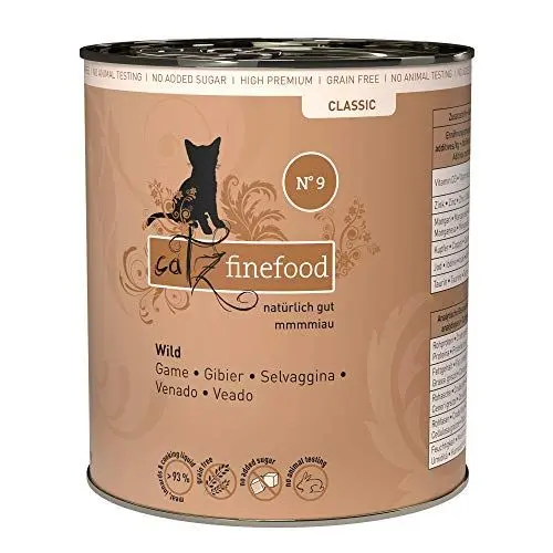 Produktbild: catz finefood N° 9 Wild Feinkost Katzenfutter nass, verfeinert mit Kartoffel & Preiselbeere, 6 x 800g Dosen