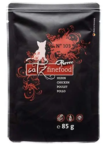 Produktbild: catz finefood Purrrr Huhn Monoprotein Katzenfutter nass N° 103, für ernährungssensible Katzen, 70% Fleischanteil, 85g Beutel