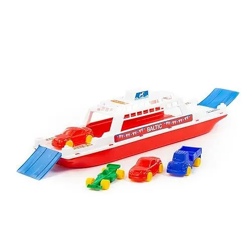 Produktbild: Polesie Fähre Schiff mit 4 Autos und beweglichen Rampen