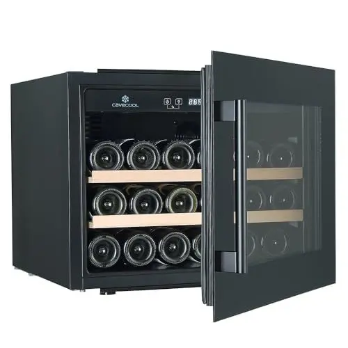 Produktbild: Cavecool - Morion Bornite │ Wein Kühlschrank Schwarz │ 28 Weinflaschen - Einbau Weinkuhlschrank mit 1 Temperaturzone│ dB 41 │ LED Licht │ Dänisches Design