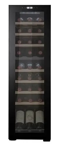 Produktbild: CAVIN Freistehender Weinkühlschrank - Northern Collection 27 Black, Kompressorkühlung, 27 Flaschen, 2 Temperaturzonen, Zwei Zonen 5 bis 18°C, Holzregalböden, Glastür mit UV-Schutz, Schwarz