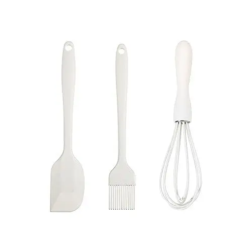 Produktbild: CAWEIN Küchenwerkzeuge zum Kochen 3pcs set-Silikon-Gebäck-Pinsel-Backpinsel, Silikon-Schneebesen, Silikon-Spatel