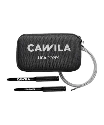 Produktbild: Cawila Liga Springseil, Speed Rope mit Kugellager für Kinder u. Erwachsene, Jump Rope für Fitnesstraining, verstellbares PVC-beschichtetes Stahlseil für Sport, Boxen, Ausdauertraining, Fettverbrennung