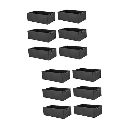Produktbild: CAXUSD 12 STK Pflanzbeutel pflanzenaufzucht pflanzentasche Garden gartenrechen verandina Tasche für Pflanzenzucht Gemüsepflanzer Quadratische Pflanztasche Pflanzenwachstumsbeutel Black
