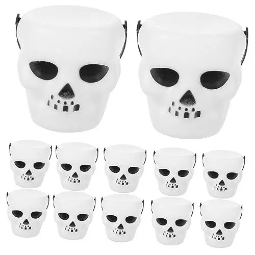 Produktbild: CAXUSD Halloween-bonbongläser 18-teilige Süßigkeiteneimer Aus Kunststoff Einfaches Design Leckerli-eimer Für Halloween-raumdekoration
