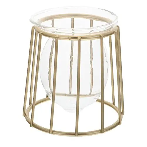 Produktbild: CAXUSD 1Stk Geometrische Hydrokulturvase Zylindervasen klare Vase Pflanzen dekor Blumen-Terrarium einmachgläser schreibtischdeko hohzeitdeko Haushaltsvase geometrische Vase Glas Golden