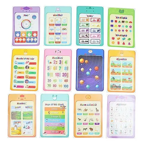 Produktbild: CAXUSD 12-teiliges Posterset zum Lernen in der Früherziehung Wandtafeln zum Englischlernen für Jungen und Mädchen praktische dekorative Klassenzimmerdekoration für Kleinkinder