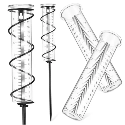 Produktbild: CAXUSD 1 Satz Regenmesser Regenspeicherrohr Wasserstandsfiguren Zaundekoration Schneemessstab Im Freien Frostsicherer Gartendekoration Fische Messbecher Für Regen Spiral- Zubehör Eisen