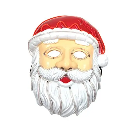 Produktbild: CAXUSD Kreative Weihnachtsmann-maske Mit -licht Weihnachtsmaske Für Foto-aktivitäten Festivals Feiern