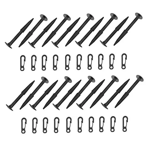 Produktbild: CAXUSD 20stücke Aufblasbare Pfähle Aus Kunststoff Schwarz Ersatz Für Gartenarbeit Und Camping Zeltpfahl Stakes Bodenpfähle Outdoor Pegs