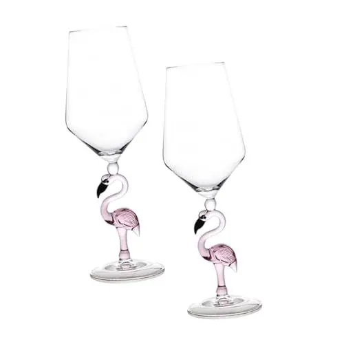 Produktbild: CAXUSD Ästhetisches Flamingo-glasbecher-set Hohe Cocktailgläser 330 Ml Zartes Weinglas Für Partys