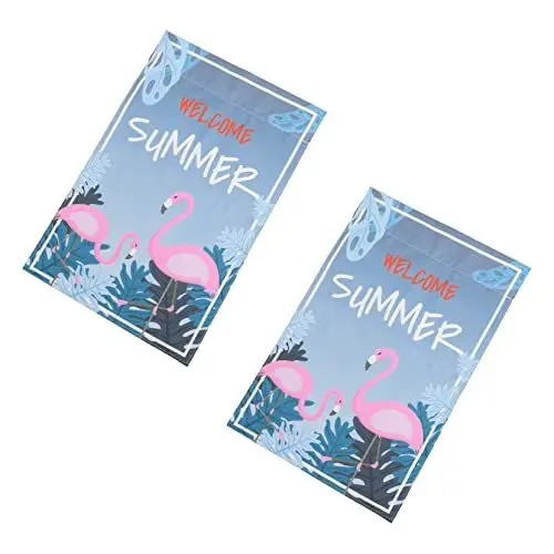 Produktbild: CAXUSD 2st Flamingo-garten-banner Gartenfahne Aus Leinen Flamingo-sommerflagge Partyfahne Im Freien Luau-gartenflagge Outdoor-gartenfahne Dekorative Gartenfahnen Sommerdeko Oxford-stoff