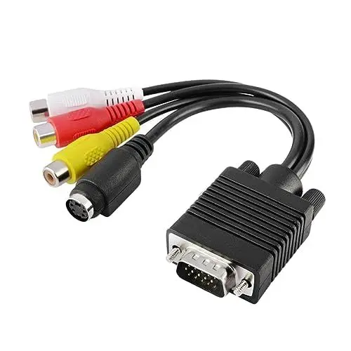 Produktbild: CAXUSD Vga Adapterkabel Konverterkabel S-video 3 Polig Tv Für Stück Laptop Fernseher Schwarz