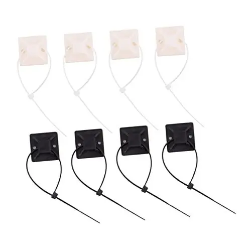 Produktbild: CAXUSD 400 Stück Selbstklebende Halterung Kabelbinder Drahthalter Kabelhalter Reißverschluss- Selbstklebendes Kabelmanagement Saugnapfhalter Bandhalter Kabel Halter Weiß Nylon
