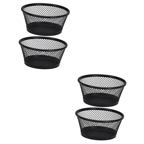Produktbild: CAXUSD 4stücke Mesh Aufbewahrung Für Büroklammern Praktischer Schreibtisch Organizer Für Papierclips Reißnägel Und Kleine Büromaterialien Modernes Design