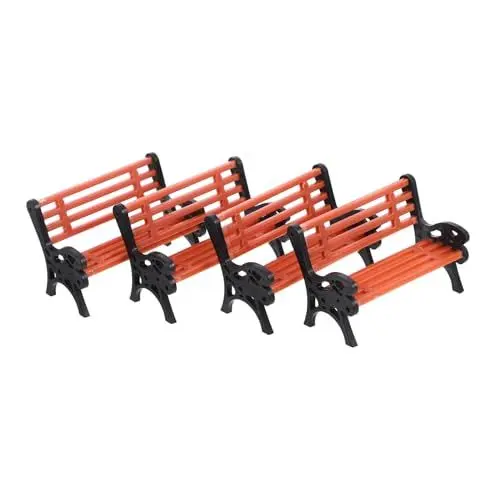 Produktbild: CAXUSD Miniatur-Modellbank 4 Stück Miniatur-Parkbank für Puppenhaus Sandtisch Garten Balkon realistische Plastikbank süßes Design