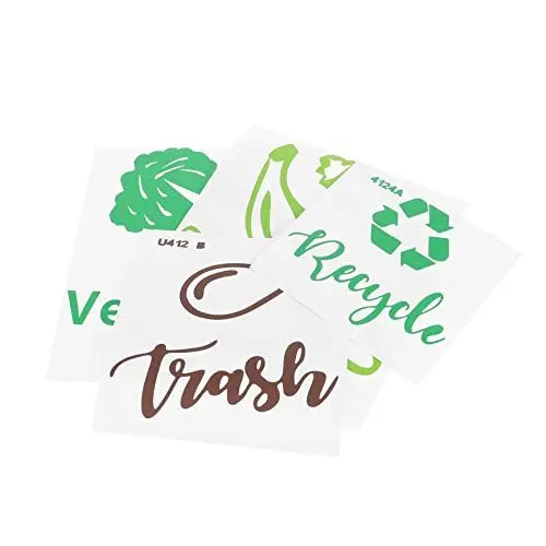 Produktbild: CAXUSD Recycling-aufkleber Für Mülleimer 4 Stück Gartenabfall-aufkleber Mülleimer-aufkleber Müll- Und Recycling-etiketten